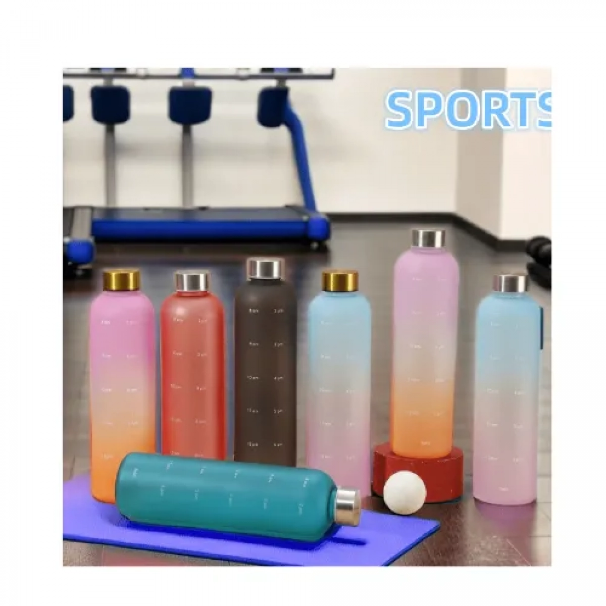 Μπουκάλι - Παγούρι Νερού 1L με δείκτες χρόνου για πρωί και απόγευμα