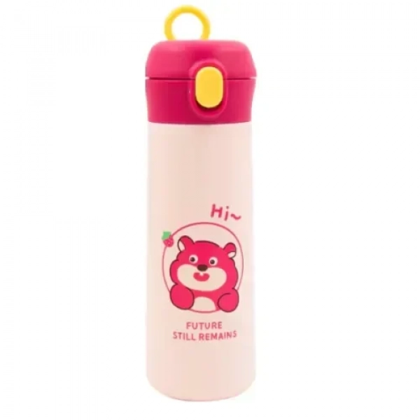 Παγούρι Θερμός 350ml από ανοξείδωτο ατσάλι με Κλειδαριά ασφαλείας & Σχέδιο Αρκουδάκι XJX-BW-2235 "Hi"