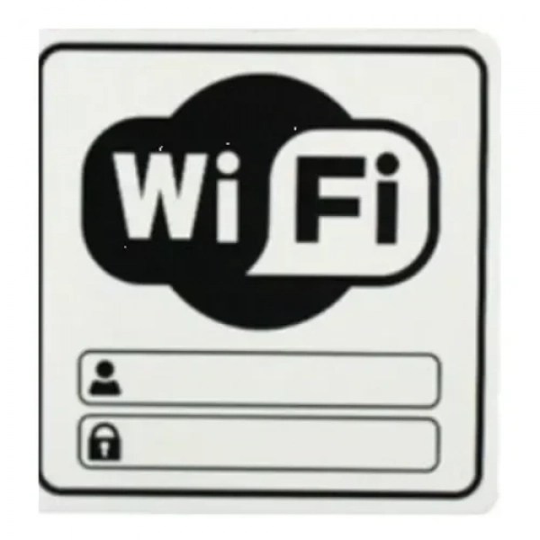 Αυτοκόλλητη Πινακίδα Σήμανσης WiFi με Πεδίο για Username & Password 10x10cm SDS-13708
