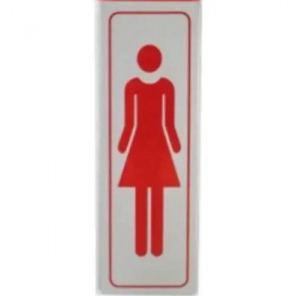 Αυτοκόλλητη Πινακίδα Σήμανσης WC Γυναικών 18×6 cm SDS-13658