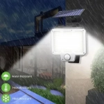 Led Επιτοίχιο Ηλιακό Φωτιστικό 20W 300lm Ψυχρό Λευκό με Αισθητήρα Κίνησης, Φωτοκύτταρο και Τηλεχειριστήριο LF-2501A