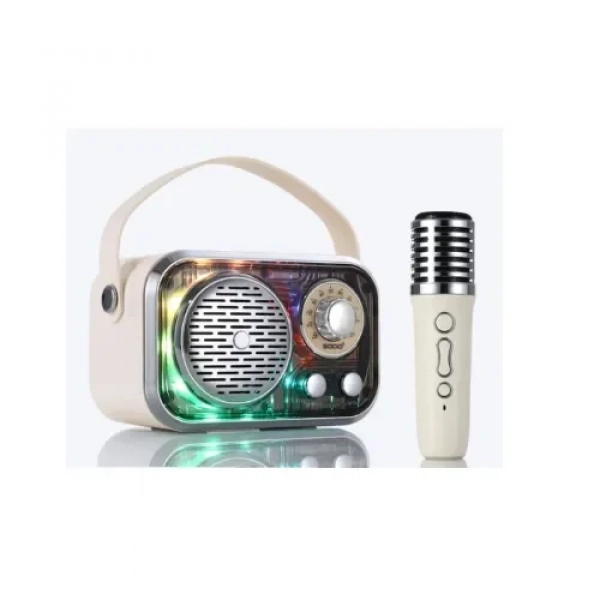 Μίνι ηχείο bluetooth Karaoke με μικρόφωνο Sodo SD09 Μπεζ
