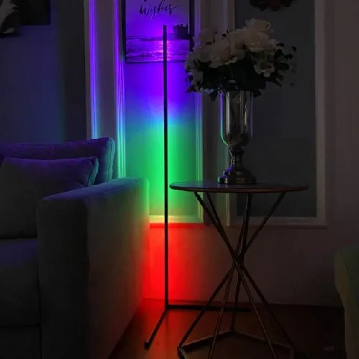 Φωτιστικό γωνία δαπέδου LED RGB με τηλεχειρισμό / ελέγχου μέσω εφαρμογής