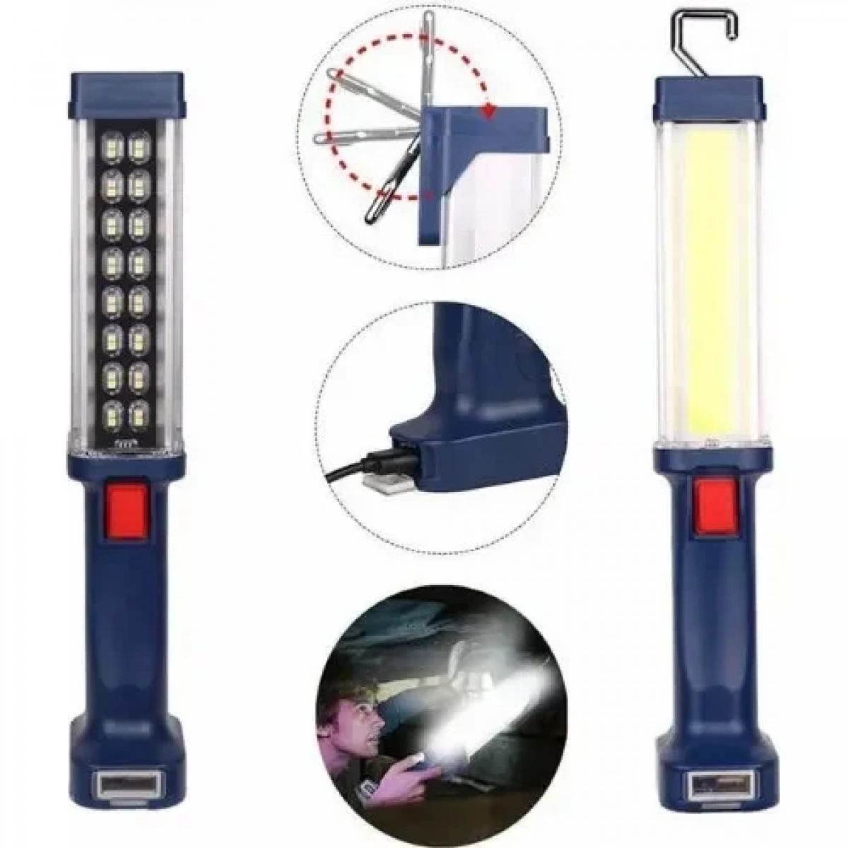 Φακός Επαναφορτιζόμενος LED χειρός 20w 32 SMD ZJ-889-B