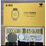 Smartwatch X-BO 8 Ultra με ασύρματη φόρτιση σε χρυσή έκδοση με 2 λουράκια