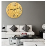 Ξύλινο Ρολόι Τοίχου Quartz Διαμέτρου 30cm με Αριθμούς 23368