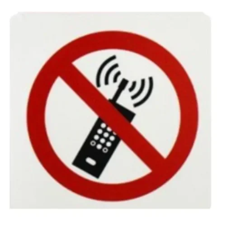 Αυτοκόλλητη Πινακίδα Απαγόρευσης Χρήσης Τηλεφώνου 10x10cm 13712