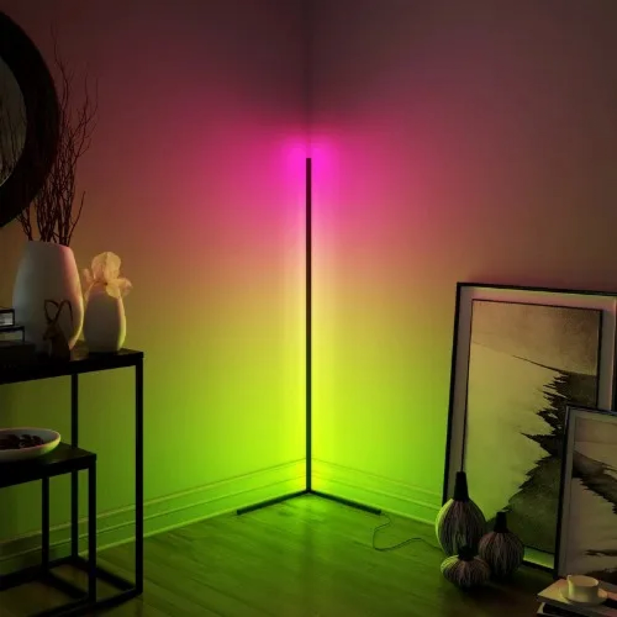 Φωτιστικό γωνία δαπέδου LED RGB με τηλεχειρισμό / ελέγχου μέσω εφαρμογής