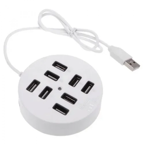 Andowl USB 2.0 HI-SPEED Hub 8 Θυρών Με Καλώδιο 60cm Q-HU800 Λευκό