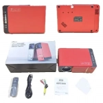 T6 Mini Projector Τεχνολογίας Προβολής LCD Λάμπας LED με Φυσική Ανάλυση 1280 x 780 και Φωτεινότητα 3500 Ansi Lumens Κόκκινο