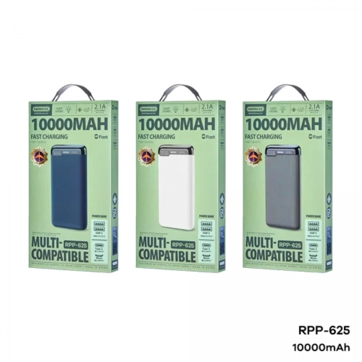 Remax RPP-625 Power Bank 10000mAh 15W με 2 Θύρες USB-A και Θύρα USB-C Power Delivery