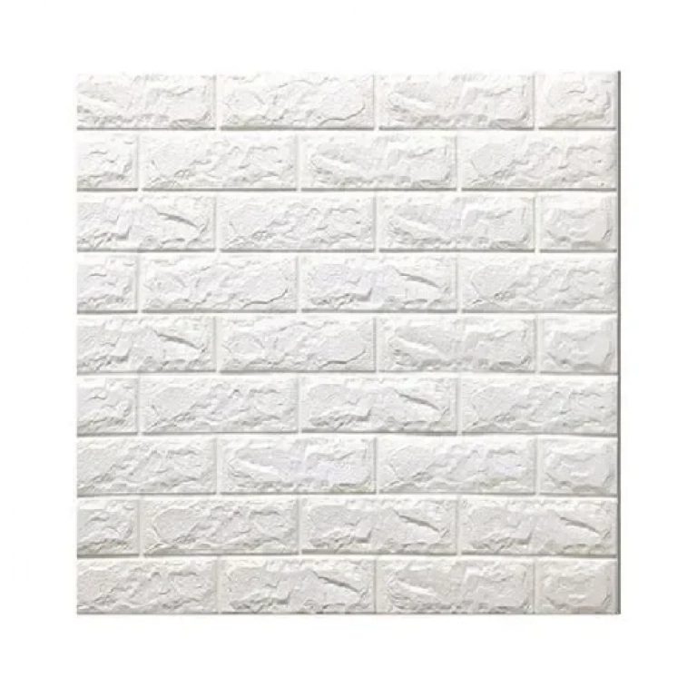 3D ανάγλυφο αυτοκόλλητο τοίχου – τουβλάκι 70x77cm 1 τεμάχιο λευκό