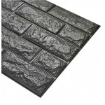 3D ανάγλυφο αυτοκόλλητο τοίχου – τουβλάκι 70x77cm 1 τεμάχιο μαύρο