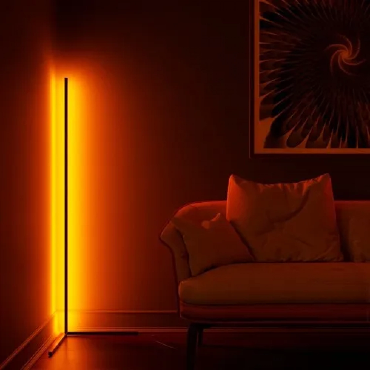 Φωτιστικό γωνία δαπέδου LED RGB με τηλεχειρισμό / ελέγχου μέσω εφαρμογής