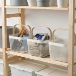 Τετράγωνο Μεταλλικό Καλάθι με Χερούλι 17x24x24 cm 21747 Λευκό