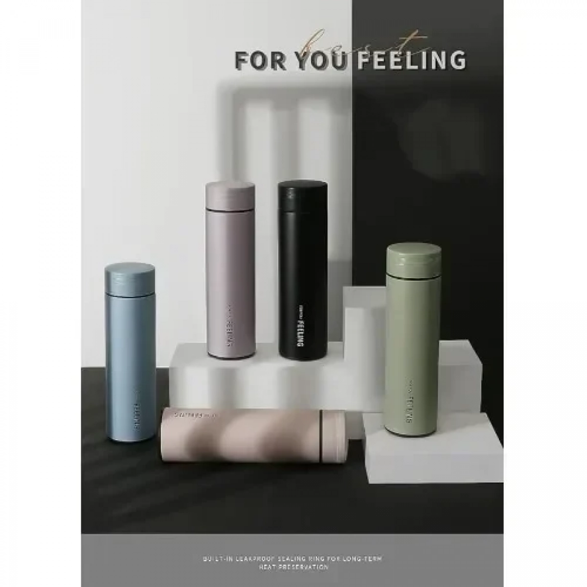 Παγούρι Θερμός 450ml από ανοξείδωτο ατσάλι Feeling DIY Graphics M-6201W