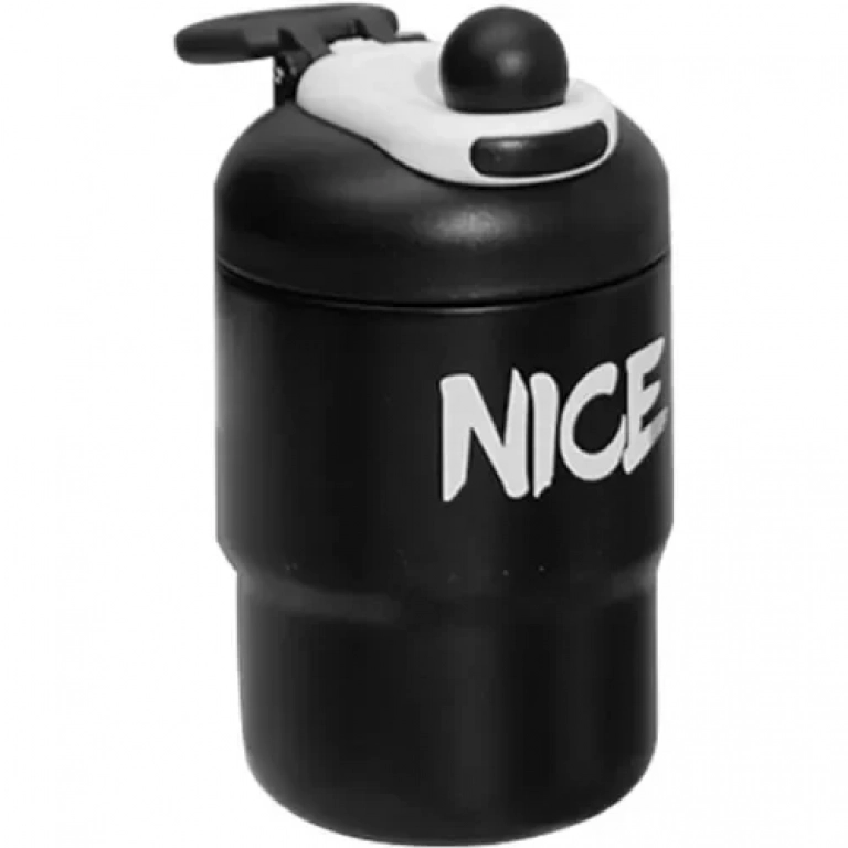Παγούρι Θερμός 500ml από ανοξείδωτο ατσάλι DIY με Αυτοκόλλητα & Πλαστική Λαβή TB2023-603 "NICE" Μαύρο