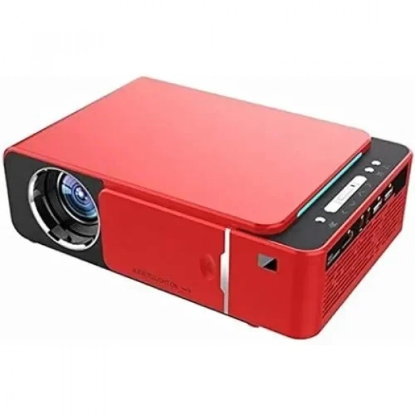 T6 Mini Projector Τεχνολογίας Προβολής LCD Λάμπας LED με Φυσική Ανάλυση 1280 x 780 και Φωτεινότητα 3500 Ansi Lumens Κόκκινο