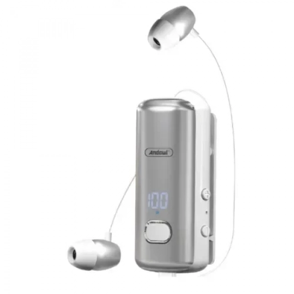In-ear Bluetooth Handsfree Ακουστικό Ασημί Andowl Q-EH880