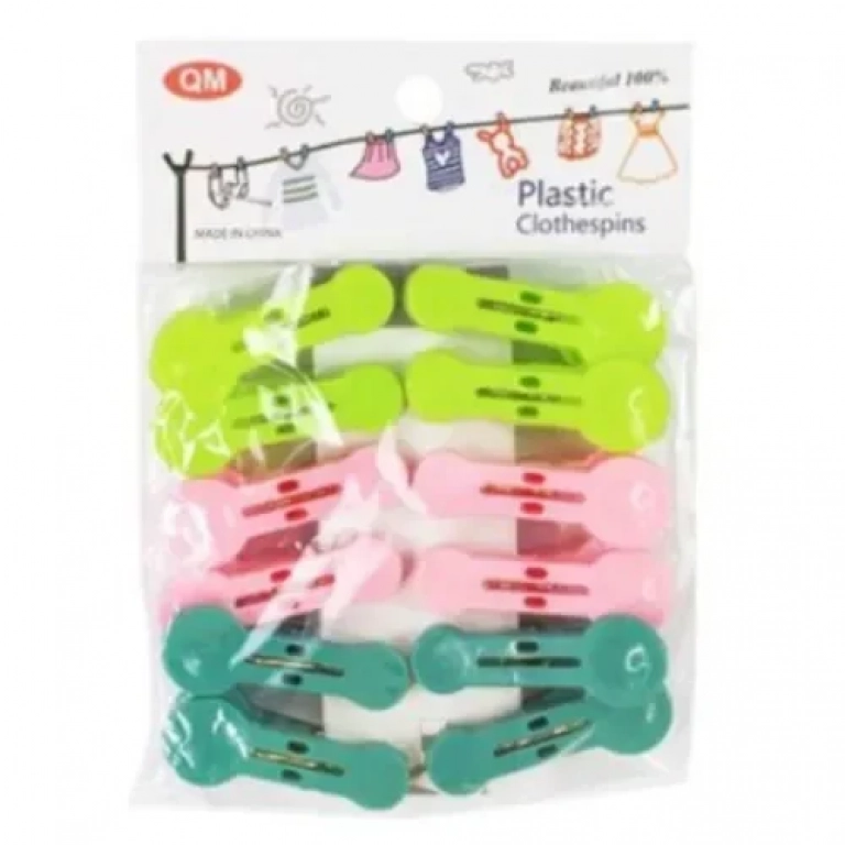 Μανταλάκια Πλαστικά Σετ 12 τμχ Πολύχρωμα SDS-23937