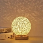 Διακοσμητικό Επιτραπέζιο Φωτιστικό LED Rattan USB Λευκό SDS-23365