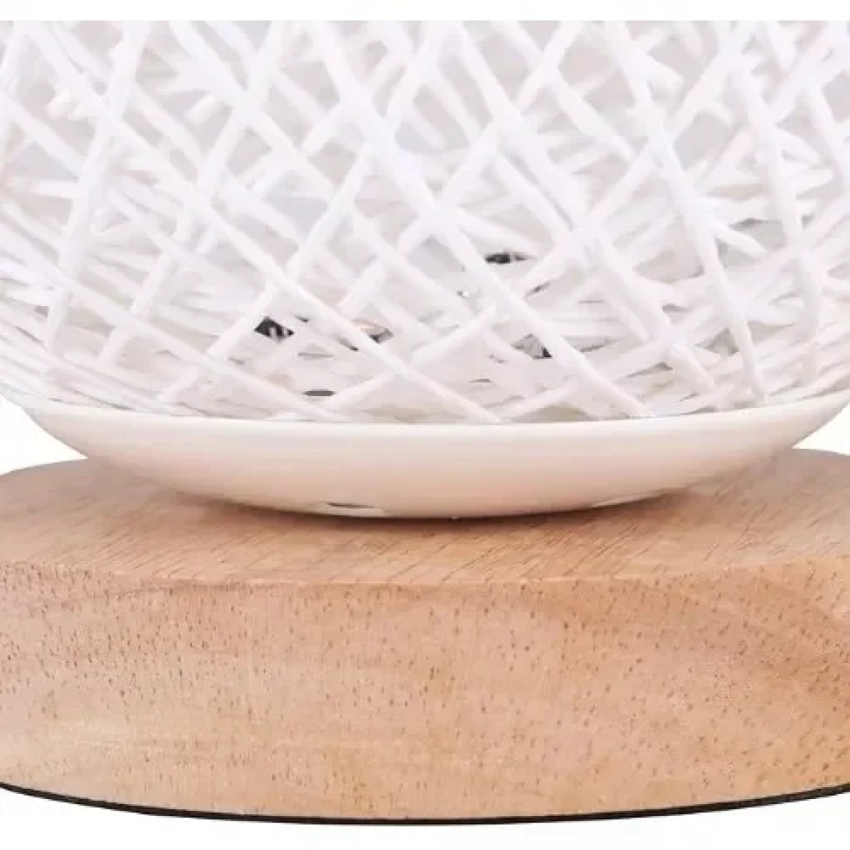 Διακοσμητικό Επιτραπέζιο Φωτιστικό LED Rattan USB Λευκό SDS-23365