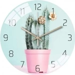 Μοντέρνο Στρογγυλό Ρολόι Τοίχου 30cm - Κάκτος SDS-23374