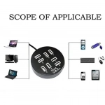 Andowl USB 2.0 HI-SPEED Hub 8 Θυρών Με Καλώδιο 60cm Q-HU800 Μαύρο