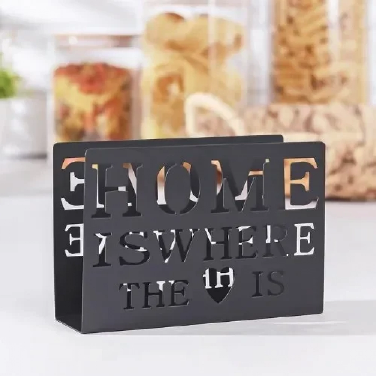 Μεταλλική Θήκη για Χαρτοπετσέτες 15x4x10cm 21780 Μαύρη