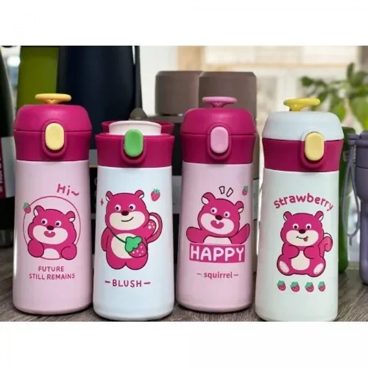 Παγούρι Θερμός 350ml από ανοξείδωτο ατσάλι με Κλειδαριά ασφαλείας & Σχέδιο Αρκουδάκι XJX-BW-2235