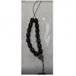 Κομπολόι με μαύρες χάντρες και μεταλλική καρδιά