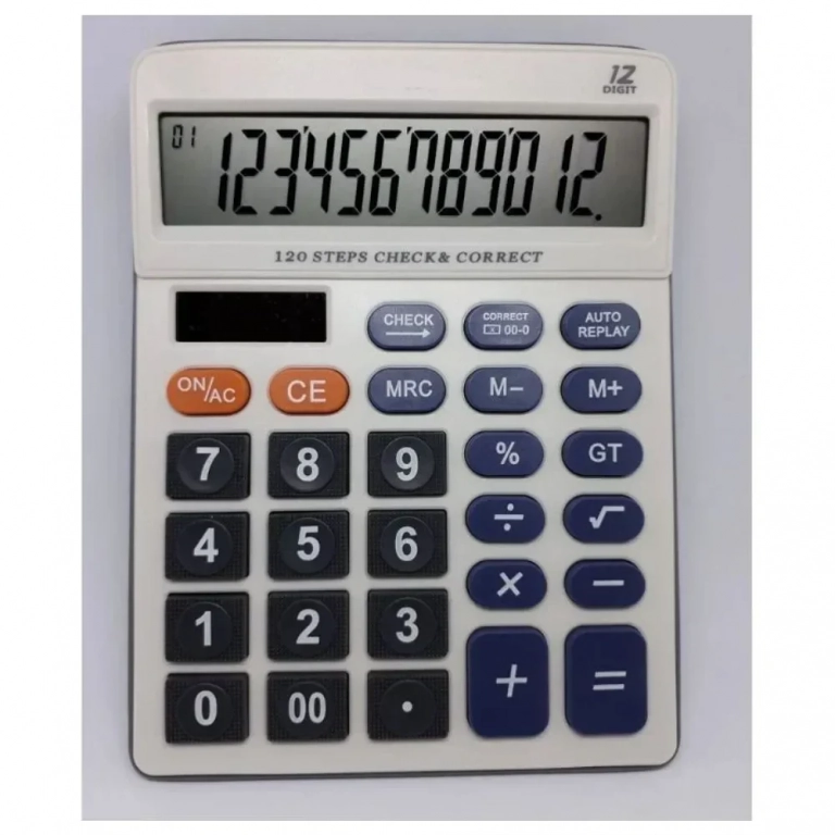 Arrango AJ48684 Ηλιακή Αριθμομηχανή 120 Steps Check and Correct - Λευκό - Photo1