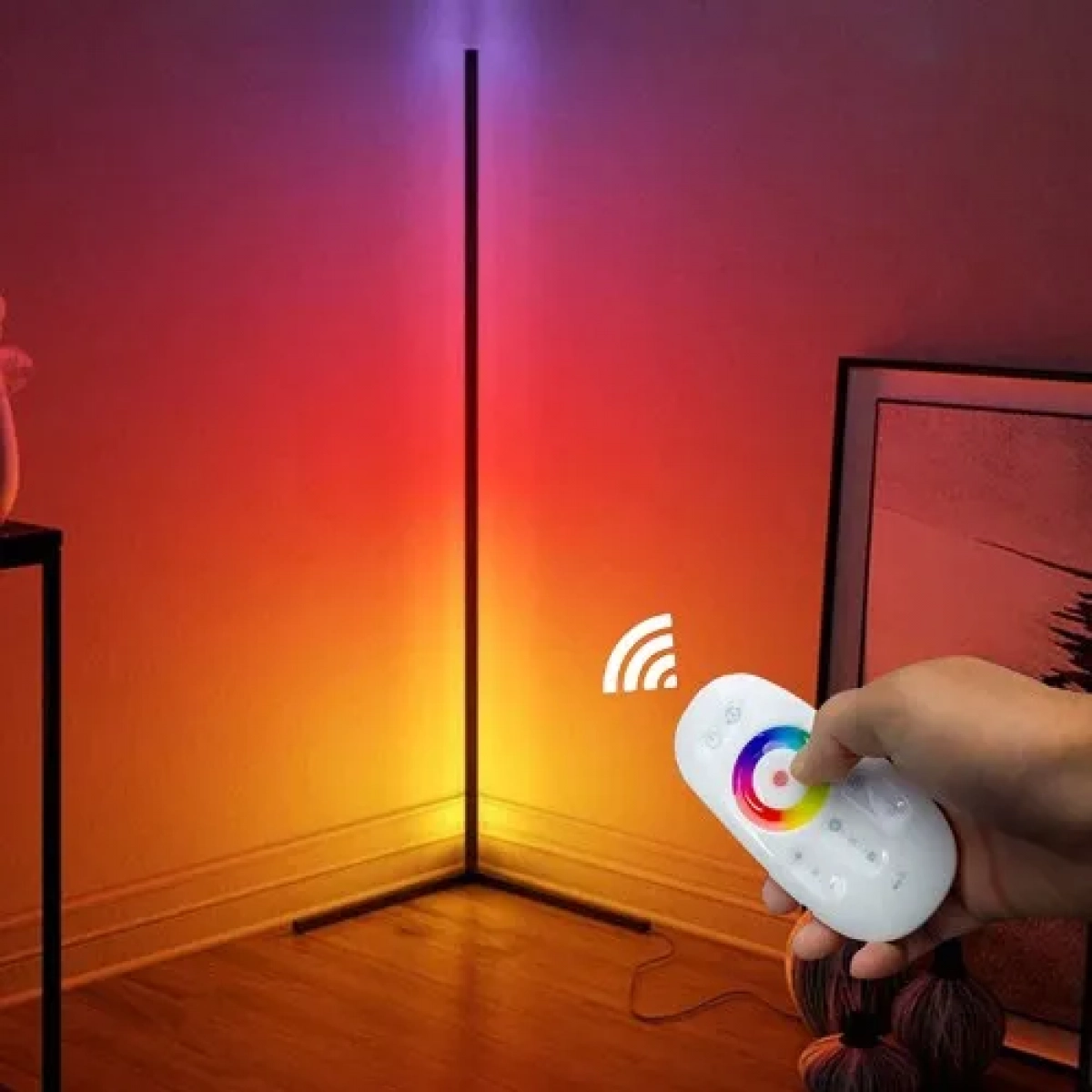 Φωτιστικό γωνία δαπέδου LED RGB με τηλεχειρισμό / ελέγχου μέσω εφαρμογής