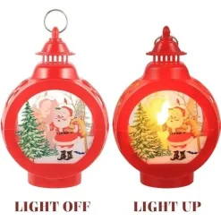 Χριστουγεννιάτικο Διακοσμητικό Φανάρι LED 13.5x9 cm Άγιος Βασίλης Κόκκινο SDS-23387