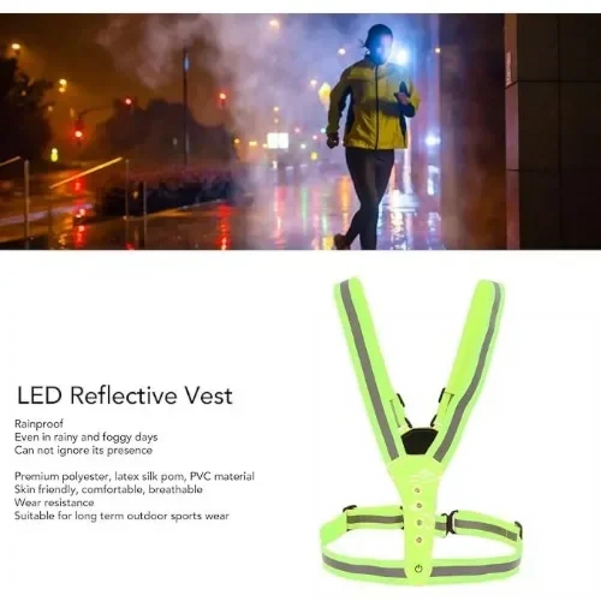 Ρυθμιζόμενο Ανακλαστικό Γιλέκο LED SDS-13830
