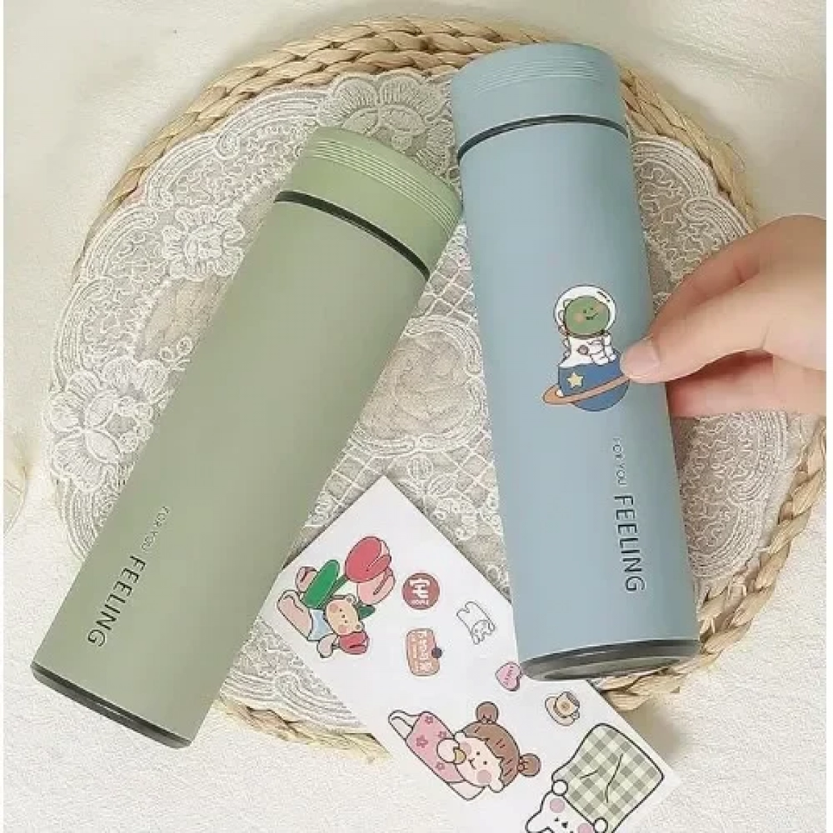 Παγούρι Θερμός 450ml από ανοξείδωτο ατσάλι Feeling DIY Graphics M-6201W