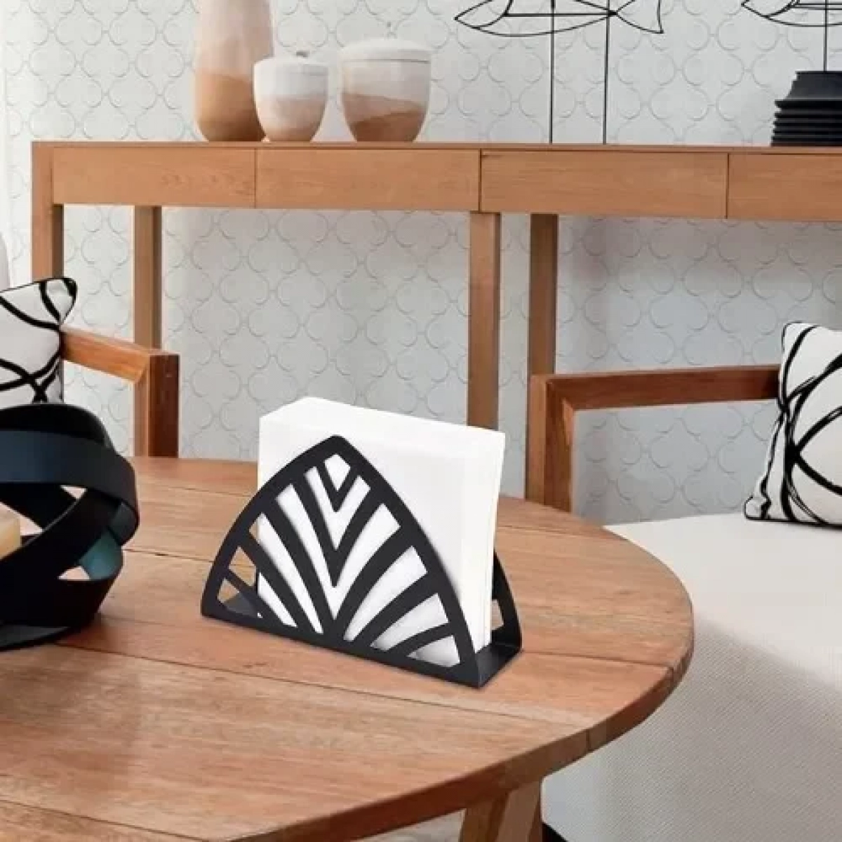 Μεταλλική Θήκη για Χαρτοπετσέτες με σχέδιο Μαχαιροπίρουνα 21779 Μαύρη