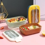 Πλαστικό Δοχείο Φαγητού 20.5x13 cm με κουτάλι & chopsticks Lunch Box 8102