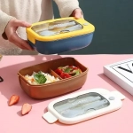 Πλαστικό Δοχείο Φαγητού 20.5x13 cm με κουτάλι & chopsticks Lunch Box 8102