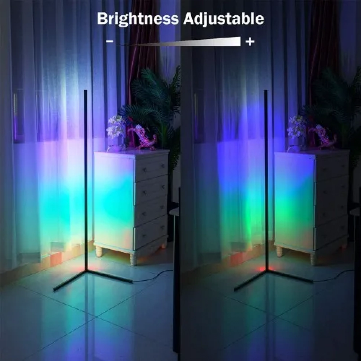 Φωτιστικό γωνία δαπέδου LED RGB με τηλεχειρισμό / ελέγχου μέσω εφαρμογής
