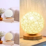 Διακοσμητικό Επιτραπέζιο Φωτιστικό LED Rattan USB Μπεζ SDS-23365