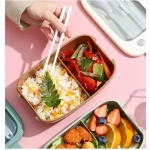 Πλαστικό Δοχείο Φαγητού 20.5x13 cm με κουτάλι & chopsticks Lunch Box 8102