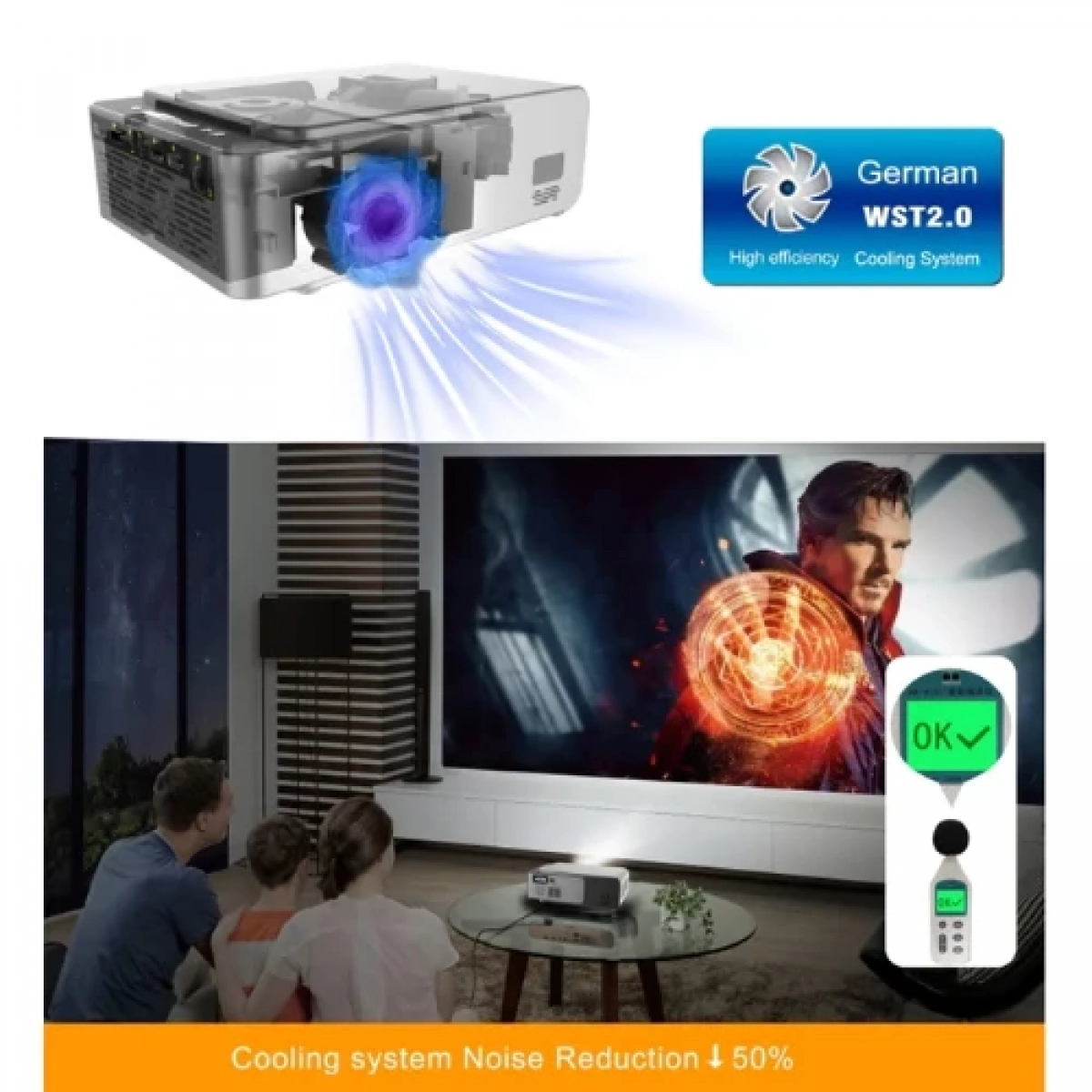 T6 Mini Projector Τεχνολογίας Προβολής LCD Λάμπας LED με Φυσική Ανάλυση 1280 x 780 και Φωτεινότητα 3500 Ansi Lumens Ασημί