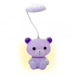 Παιδικό Επιτραπέζιο Φωτιστικό USB Επαναφορτιζόμενο 32cm LED Light Animals - Μωβ Αρκουδάκι