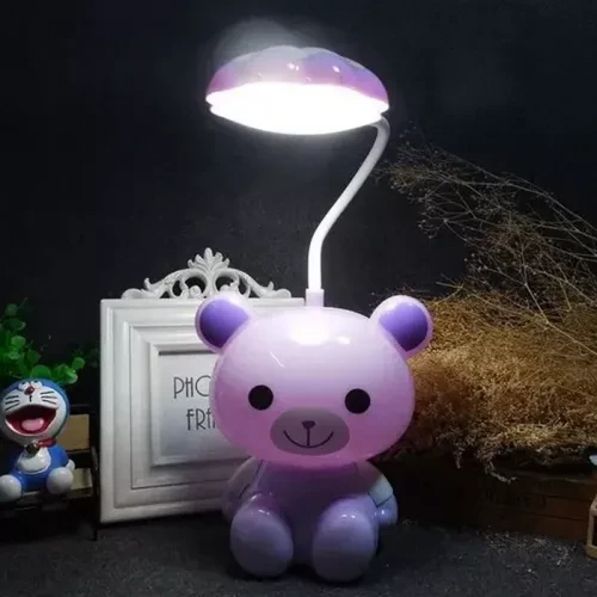 SPR1632paidiko-epitrapezio-fotistiko-usb-epanafortizomeno-32cm-led-light-animals-mov-arkoudaki-GFORGADGET1