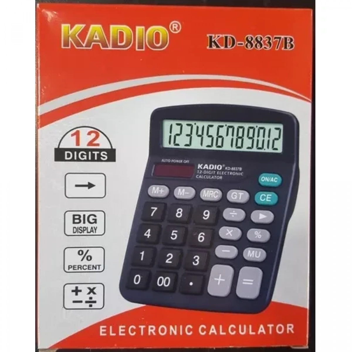 Kadio Αριθμομηχανή – Κομπιουτεράκι 12 ψηφίων KADIO KD-8837B