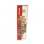 Ξύλινος Πύργος Ισορροπίας με Τουβλάκια με Αριθμούς 54 τμχ