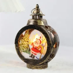 Χριστουγεννιάτικο Διακοσμητικό Φανάρι LED 13.5x9 cm Άγιος Βασίλης Χάλκινο SDS-23387