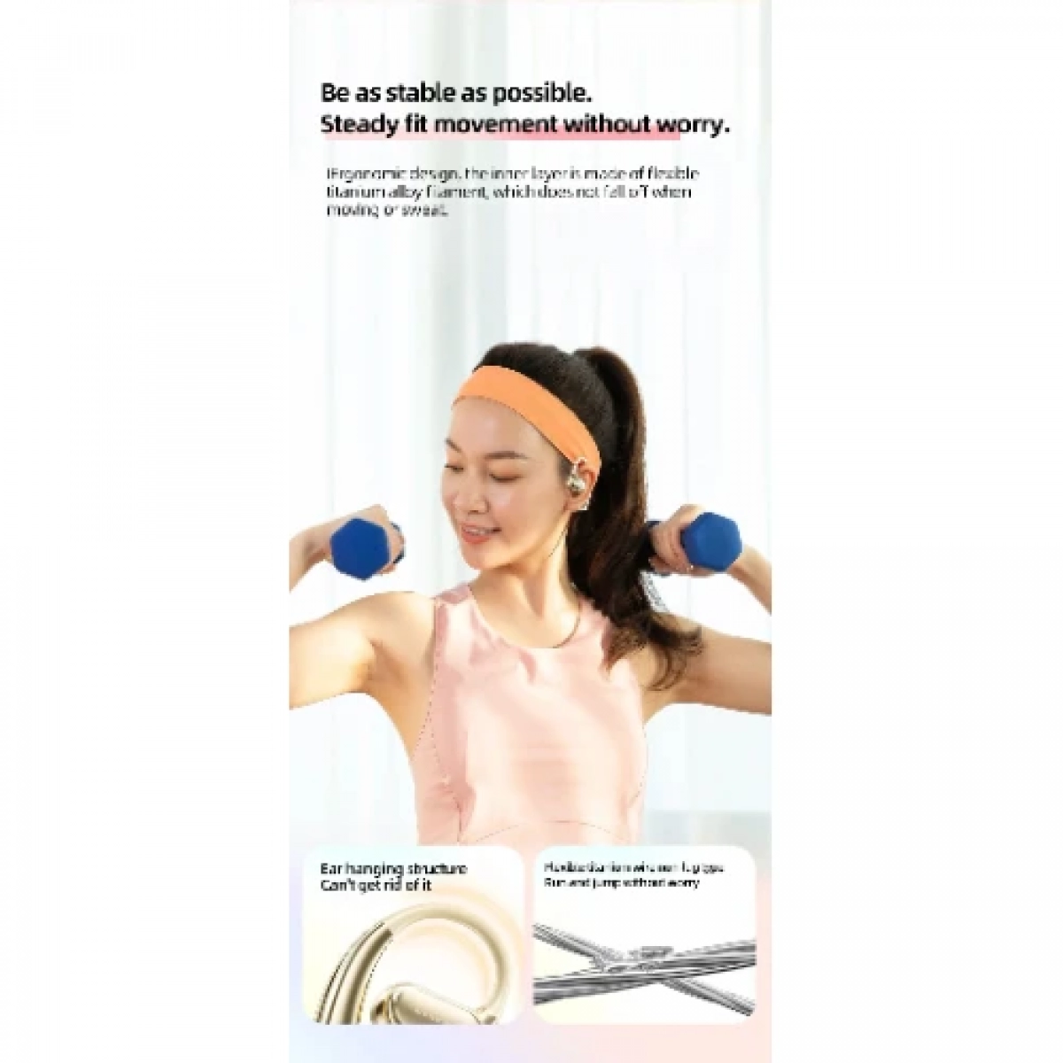 Awei TZ8 OWS Ασύρματα Ακουστικά V5.3 Bluetooth Open Earhooks με Mic Hifi Bass σε Μπεζ χρώμα