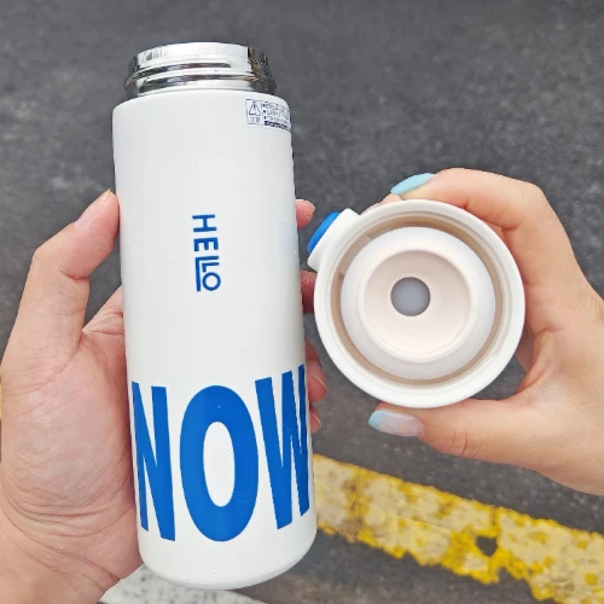 Παγούρι Θερμός 450ml από ανοξείδωτο ατσάλι CZMX-30043 Λευκό
